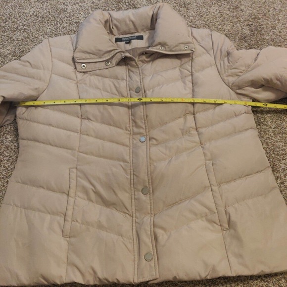 Kenneth Cole Reaction Down Women's Puffer Coat Full Zip Collared Tan XL. - Picture 6 of 6